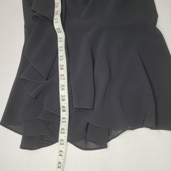 Vintage New Leaf Dress Samir Women's Sz 6 Black Cocktail Beaded Long Ruffles - Picture 11 of 12